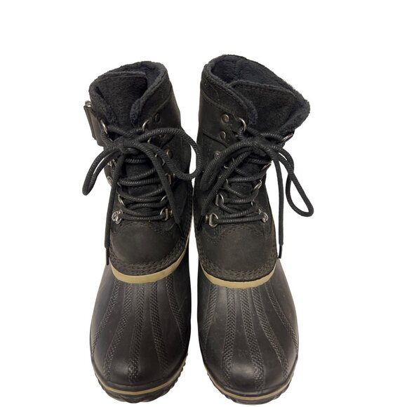 Sorel Fancy Lace ii Boot Black Winter Snow Leather Waterproof Women's Size 8 - Picture 4 of 10